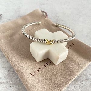 David Yurman Two Tone X Bracelet - Authentic